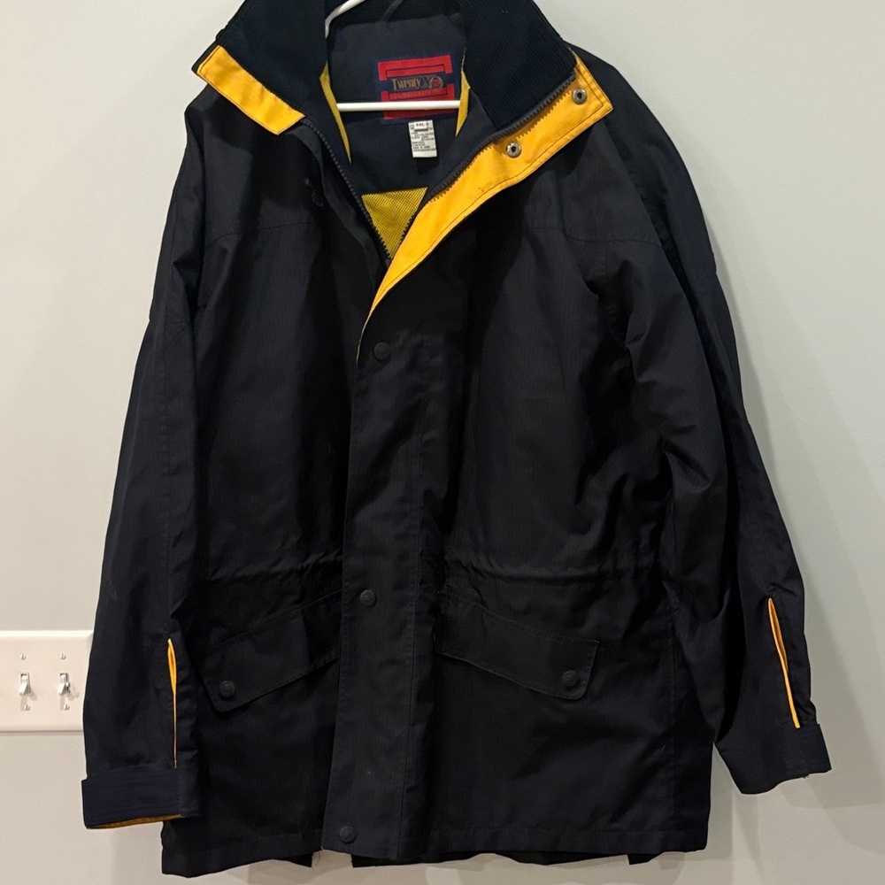 Stylish Black and Yellow Raincoat for Men